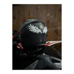 Motobros Motosiklet Kask Stickeri, Melek Kanadı, Beyaz
