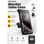 Motobros Motosiklet Telefon Tutucu Motor Telefon Tutucu Su Geçirmez Telefon Tutucu Ayna-Gidon Bağlantılı