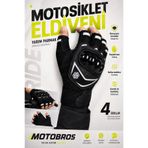 Motobros MW120S SİYAH Parmaksız Motosiklet Eldiveni Yazlık Yarım Motorcu Eldiveni Kaydırmaz Tutuculu