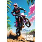 Motocross : Agenda scolaire 2024-2025: Garçon - Collège, lycée, étudiant - 2 jours par page - Format 15,24 x 22,86 cm - Moto cross, trial, enduro, freestyle - Mod. Désert