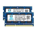 Motoeagle DDR3-1066 SODIMM 8GB Kiti (2X4GB) 2Rx8 PC3 8500 8500S 4GB DDR3 1066MHz 1067MHz CL7 204-Pin 1.5V ECC Olmayan Arabelleksiz Dizüstü Bellek RAM Modülleri