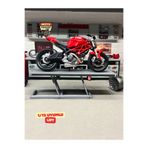 MotoGarage 1/12 Ölçek Büyük Motosiklet Servis Lifti - Gri Diorama Garaj Aksesuarı - 22 cm