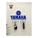 MotoGarage 3D Yamaha Logolu Motosiklet Duvar Anahtarlığı - 5 Askılı Dekoratif Motorcu Askısı - 15 cm