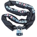 Motoguards Grade80 10mm Kesilmez Motosiklet Zinciri, YL Lamine Boron Asma Kilit, Siyah (150CM)