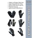 MOTOKIT Crayzbull Eagle Gri Kışlık Erkek Motosiklet Eldiveni + BUFF HEDİYELİ