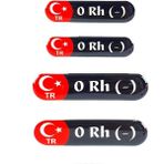 Motolinas Kan Grubu 4'lü Set Damlar Sticker 0 Rh- - 20 cm - Renkli