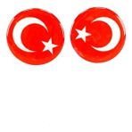 Motolinas MOTOSİKET DAMLA STİCKER TÜRK BAYRAĞI 4.5cm - 2 ADET