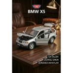 Motor Max 1:24 Bmw X5 Diecast Model Araba - Metal Koleksiyonluk Araç - Gümüş Gri Vitrin