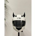 Motor & Motosiklet Siyah Simli Şeytan Boynuzu Kask Dış Aksesuar