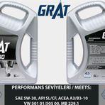 MOTOR YAĞI 5 LİTRE 5W30 TAM SENTETİK API SL / CF GRAT-605305