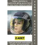 #Motoraksesuar Açık Tam Yarım Motor Kaskı Uyumlu Görüş Açısı Koruyucu Pratik Yağmur Kaydırıcı 2 Adet