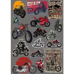 Motorcu Sticker 5 15 Parça Telefon, Tablet, Defter, Laptop Sticker