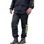 Motorcu Yağmurluk Takımı, Su Geçirmez Pvc, Cepli, Reflektörlü, Fermuarlı, Siyah (M) M