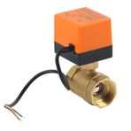 Motorlu Bilyalı Valf, AC 220V G1-1/4 DN32 2 Yollu 3 Wire 2 Nokta Kontrol Pirinç Elektrik, Isıtma Havalandırma Havalandırma Havalandırma Havalandırma Havalandırma
