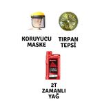Motorlu Tırpan Seti Koruyucu Maske-Tırpan Tepsi-Yağ