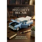 Motormax 1:24 1955 Chevy Bel Air Diecast Metal Model Araba Mavi Beyaz Vitrin