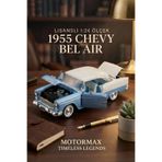 Motormax 1:24 1955 Chevy Bel Air Diecast Metal Model Araba Mavi Beyaz