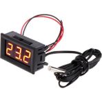 Motorobit 12V Termometre Su Geçirmez Sıcaklık Sensörü - Kırmızı - Siyah