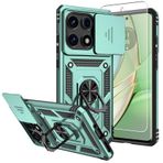 Motorola Edge 2025 için Kılıf, Ekran Koruyucuları ve Kamera Kapağı, [Askeri Sınıf] 16 ft.Moto Edge 2025 için Manyetik Ayaklı Koruyucu Kılıf ile Düşme Test Edilmiş Kapak, Koyu Yeşil