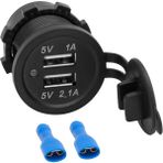 Motosiklet Araba Tekne Çift Usb Şarj Soketi 5V1a 5V2.1a 2 Usb Güç Çıkışı Su Geçirmez 12V Usb Priz
