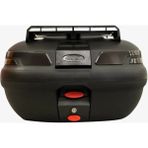 Motosiklet Arka Çanta 45 Litre Sırt Dayama ve Üst Tabla Full Set Black Edition - Siyah - Standart