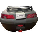 Motosiklet Arka Çanta 45 Litre Sırt Dayama ve Üst Tabla Full Set Gri
