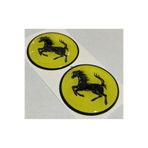 motosiklet bilgi FERRARİ SARI DAMLA STİCKER YUVARLAK 5x5cm 2'Li