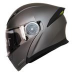 Motosiklet Çene Açılır Kask Ece 22.06 Sertifika Güneş Vizörü Motor Kaskı Mat Titanium
