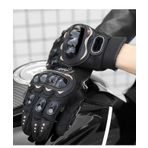 Motosiklet Eldiveni Dokunmatik uyumlu Uzun Siyah Motor Eldiveni Kemik Avuç içi Korumalı Motorcu Eldiven Nx1 (Large)
