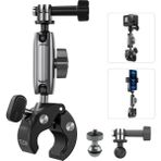 Motosiklet Gidonu Bisiklet Montaj Kelepçeleri Için Hero 13 12 11 10 9 Djı Osmo Action 5 Pro 4 3,360° Çift Top Başlı Kelepçe Tutucu 1/4-20 mm Kamera ve Telefon Için - standart