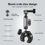 Motosiklet Gidonu Bisiklet Montaj Kelepçeleri Için Hero 13 12 11 10 9 Osmo Action 5 4 3,360° Çift Top Başlı Kelepçe Tutucu 1/4-20 Mm Kamera Tel