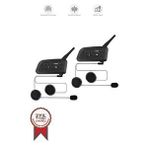 Motosiklet Helmet İnterkom Bluetooth 2li Kask Kulaklığı Ejeas Double V6pro+ Siyah