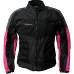 Motosiklet Kadın Mont 4 Mevsim Dynamic Siyah-Pembe Motorcu Montu