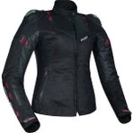 Motosiklet Kadın Montu Full Korumalı 4 Mevsim Deri ve Maxdura Kumaş Mont Black - Siyah
