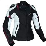 Motosiklet Kadın Montu Full Korumalı 4 Mevsim Deri ve Maxdura Kumaş Mont White