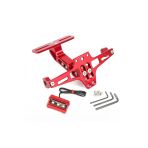 Motosiklet Katlanır Plakalık Cnc Metal -Ledli- Sinyal Bağlantılı -Kırmızı