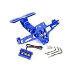 Motosiklet Katlanır Plakalık Cnc Metal -ledli- Sinyal Bağlantılı Mavi
