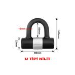 Motosiklet Kesilmez Çelik U Tipi Bar Disk Kilidi