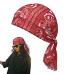Motosiklet Korsan Head Bandana, Yetişkinler için Korsan Şapkası - Elastik Bisiklet Korsan Beanie Hat - Anti-uv hızlı kurutma nefes alabilen spor spor kapağı açık macera kafa sargısı