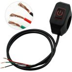 Motosiklet LED Far Aç Kapa Metal Anahtar Tekli Buton Swich 2 Modlu - Siyah