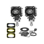 Motosiklet Led Sis Farı Seti Çift Renk Tüm Montaj Aparatları Ve Kablo Set İle Kolay Montaj 12-24v