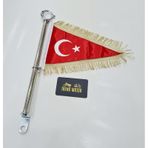 Motosiklet Makam Bayrağı Flama - Ay Yıldız Altın Püskül