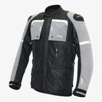 Motosiklet Montu Long Siyah-Gri Discovery Mont 4 Mevsim Uzun Motorcu Mont