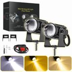 Motosiklet Scooter Mini Sis Farı Set Delici Işık Beyaz Sarı Metal