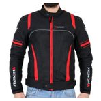 Motosiklet Spin Yazlık Mont Siyah-Kırmızı Motorcu Montu