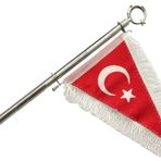 Motosiklet Üçgen Bayrak Nikel Direkli (makam Bayrağı)