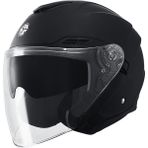 Motosiklet Yarım Açık Kask Güneş Vizörlü Motor Kask Mat Black - Siyah