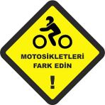 Motosikletleri Fark Edin 00394 - 10 x 10 cm - Renkli