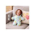 Motto Gift Civciv Tasarımlı Kişiye Özel Sevimli Fotoğraflı Peluş Oyuncak Mavi - 50cm