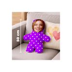 Motto Gift Sevgiliye Hediye Komik Özel Fotoğraflı Aşkım Peluş Oyuncak Mor - 50cm